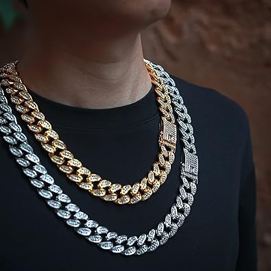 Kalung Mewah Diamond Bling Bling Silver Gold Ukuran 45cm 55cm / Kalung Rantai Batu Kristal Sintetis Pr…