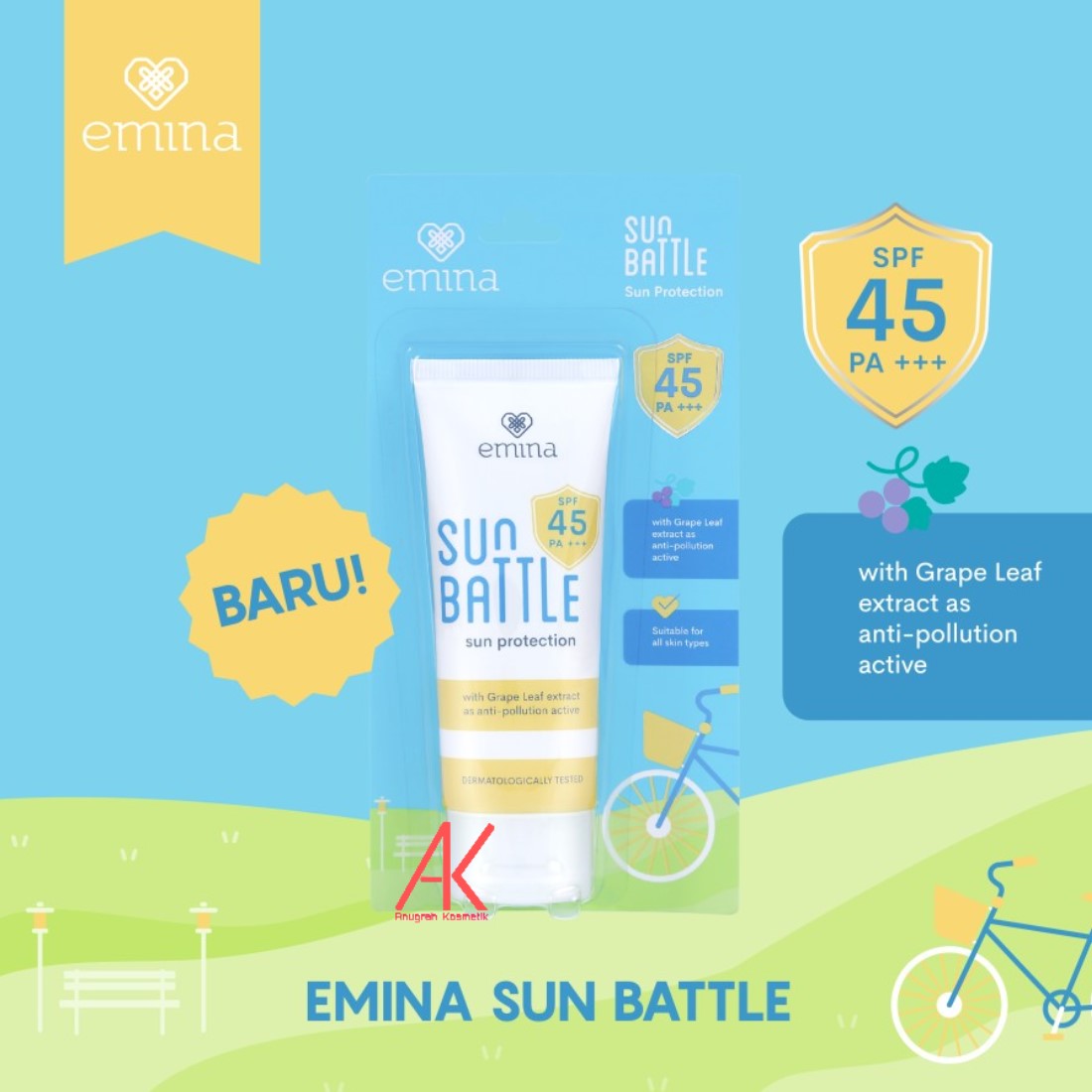 sunscreen emina sun battle harga