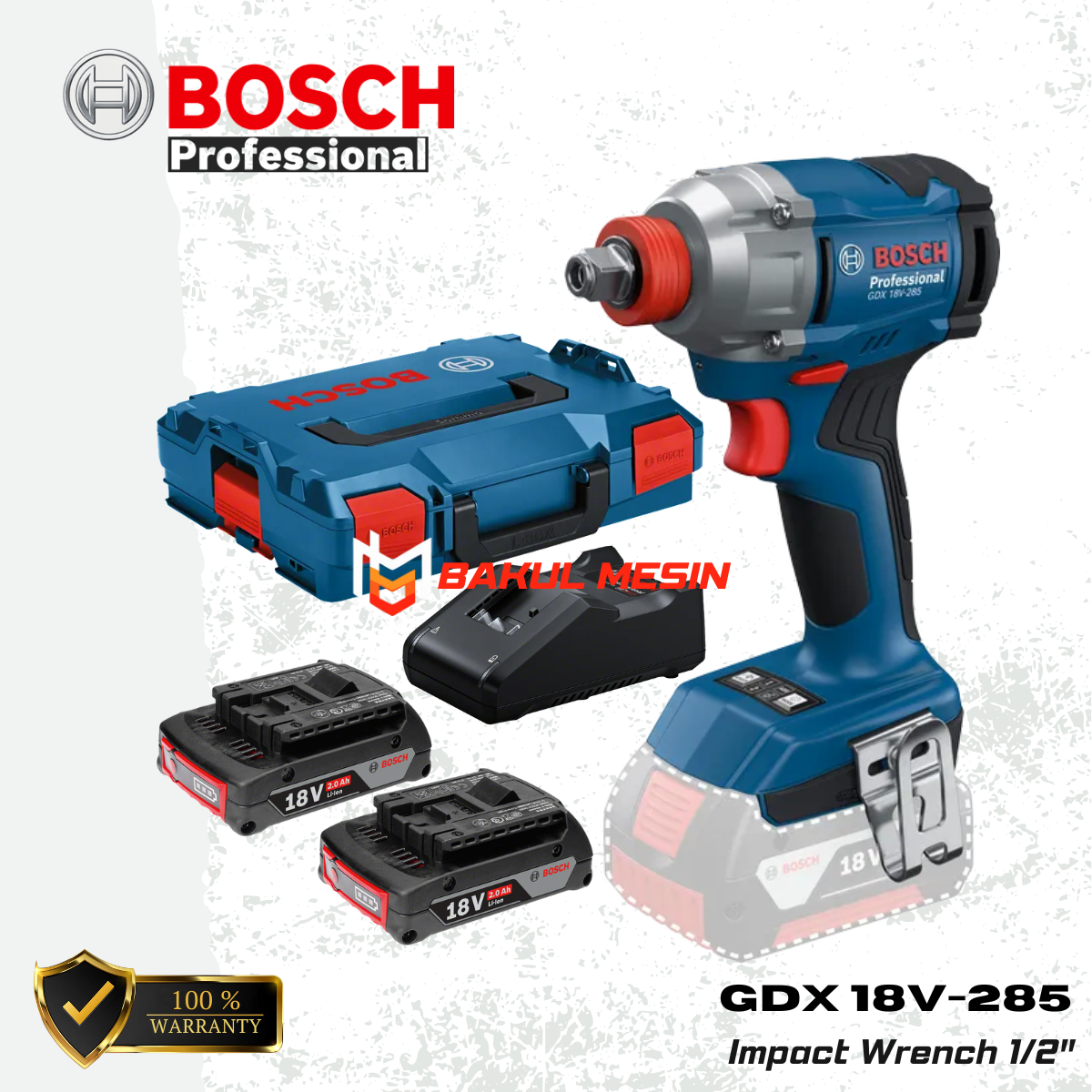 Brushless Impact Wrench Impact Driver 500 Nm BOSCH GDX 18V-285