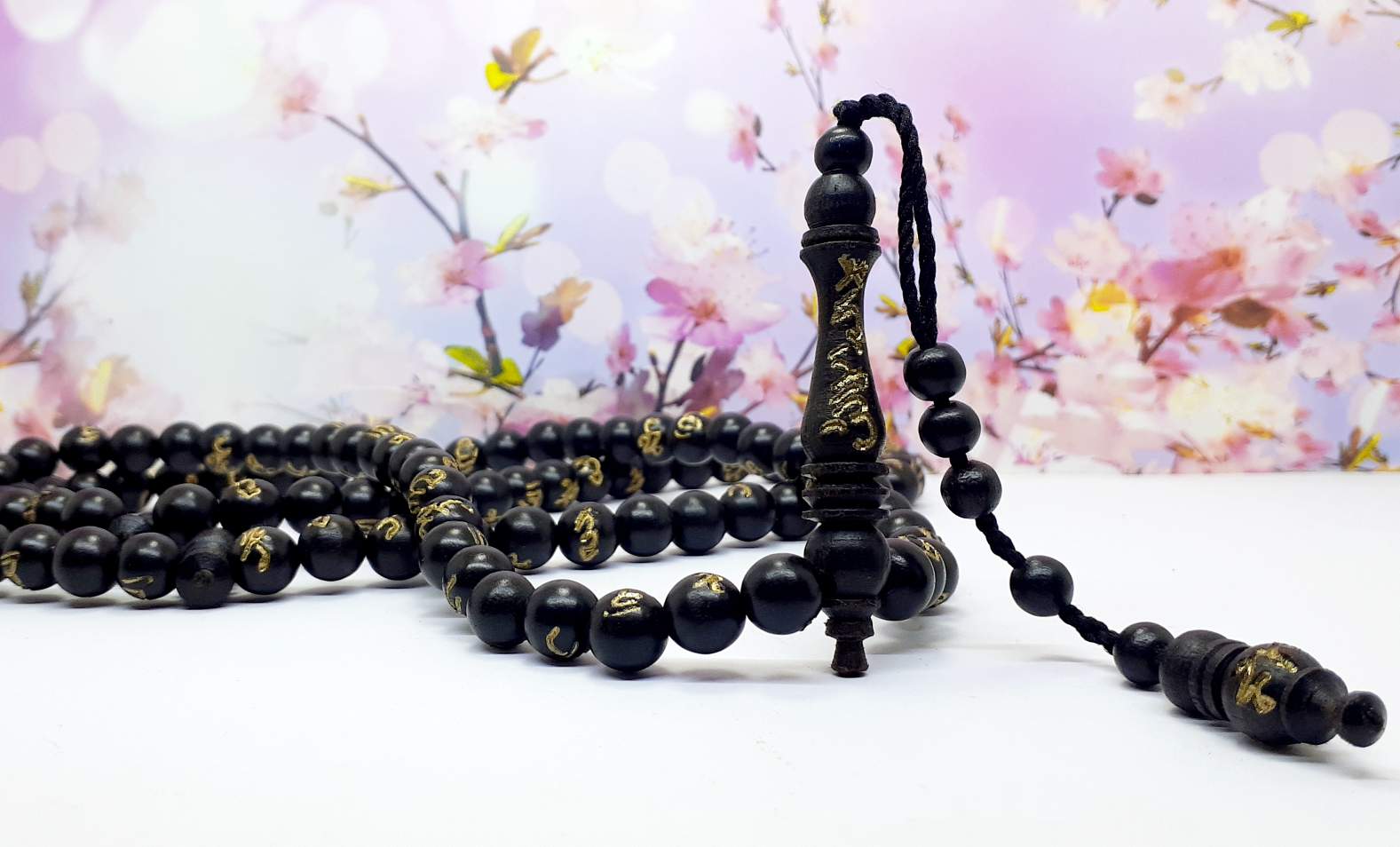 TASBIH KAYU GALIH KELOR HITAM UKIR