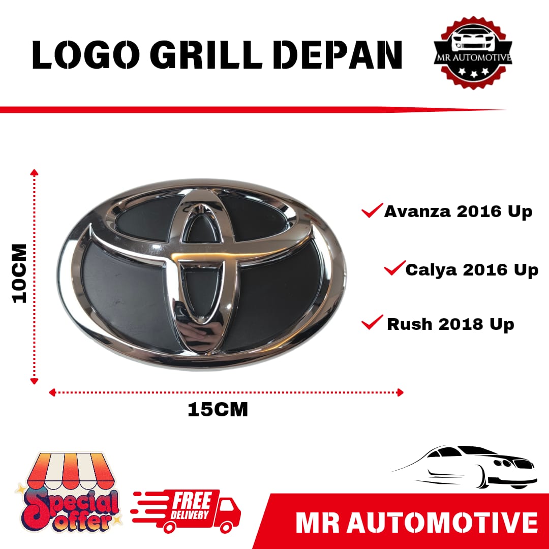 Emblem logo front grill Toyota Avanza calya rush 20162022 original-Mr Automotive Harga 59,999 rupiah*Gratis Ongkir