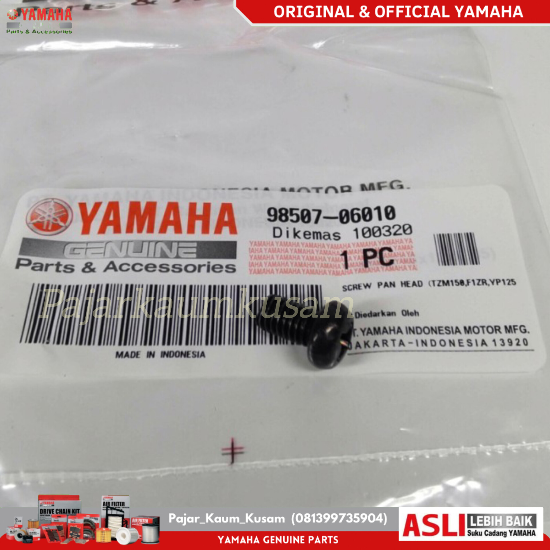 BAUT SAYAP YAMAHA FIZR F1Z F1ZR BAGIAN BAWAH ORIGINAL 98507-06010 SCREW PAN HEAD Harga 15,000 rupiah*Gratis Ongkir