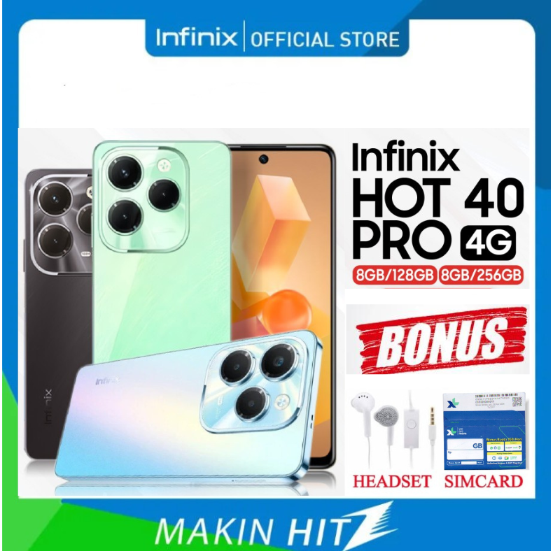 Infinix Hot 40 Pro 8/256 6.78 Inch Warranty - Black, 8/256Gb Harga  1,750,000 Ringgit*Penghantaran Percuma