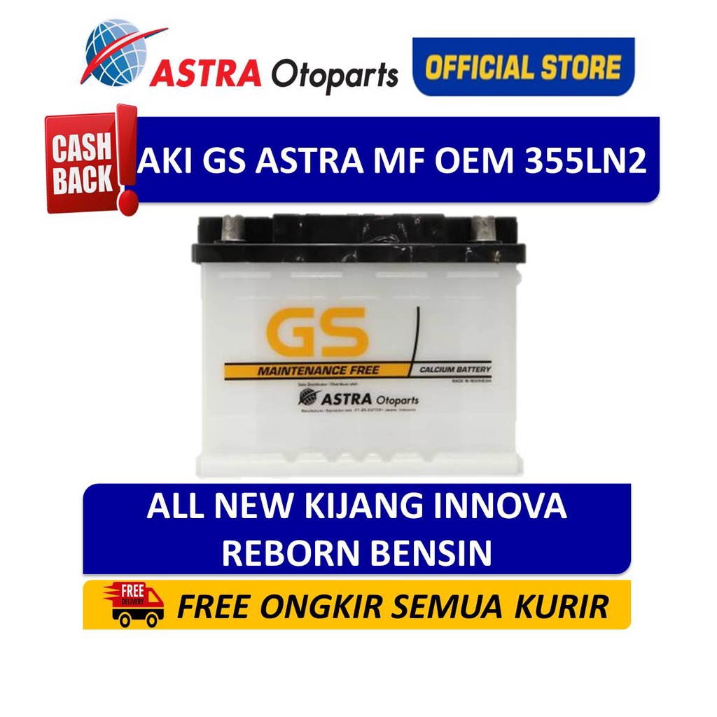 GS ASTRA MF OEM 355LN2 Aki Mobil untuk kendaraan All new Innova Bensin dan Fortuner Bensin Giá 1,930,000 Đồng*Miễn phí vận chuyển