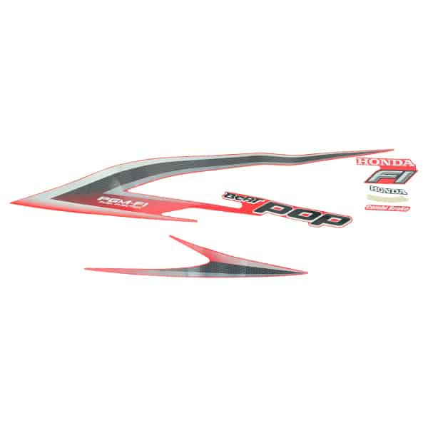 Sticker Body Set Kiri Merah Honda BeAT POP eSP K61 871X0K61900ZBL Harga 95,700 rupiah*Gratis Ongkir