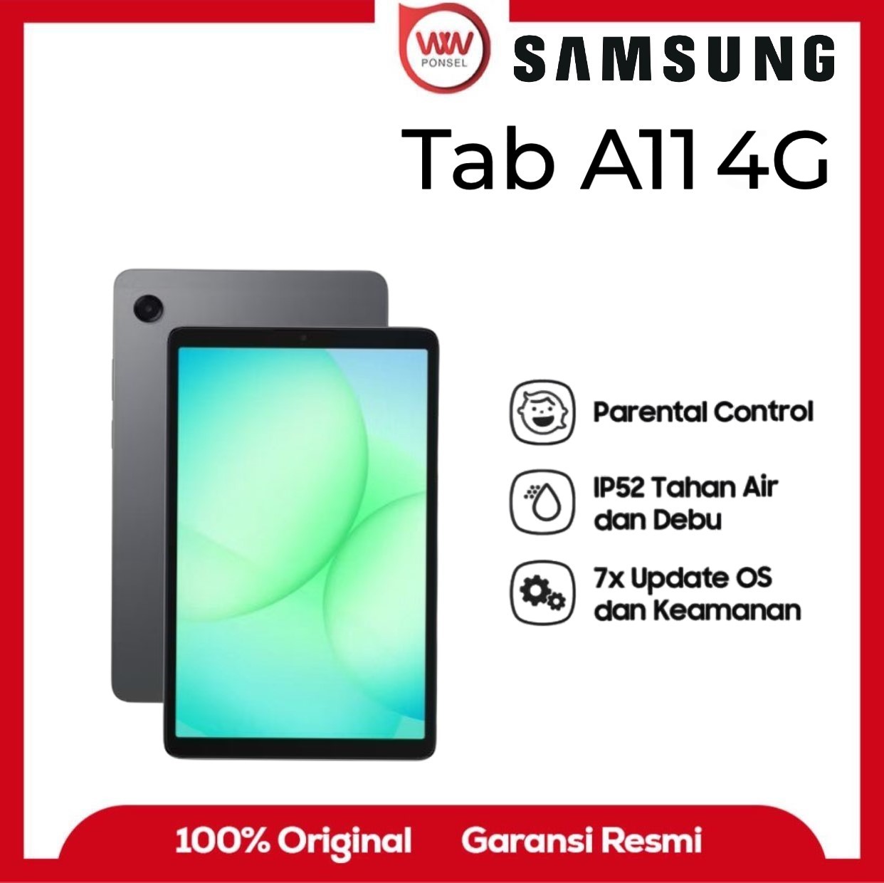 Samsung Galaxy Tab A11 4G RAM 4GB internal 64GB official warranty Harga  2,599,000 Ringgit*Penghantaran Percuma