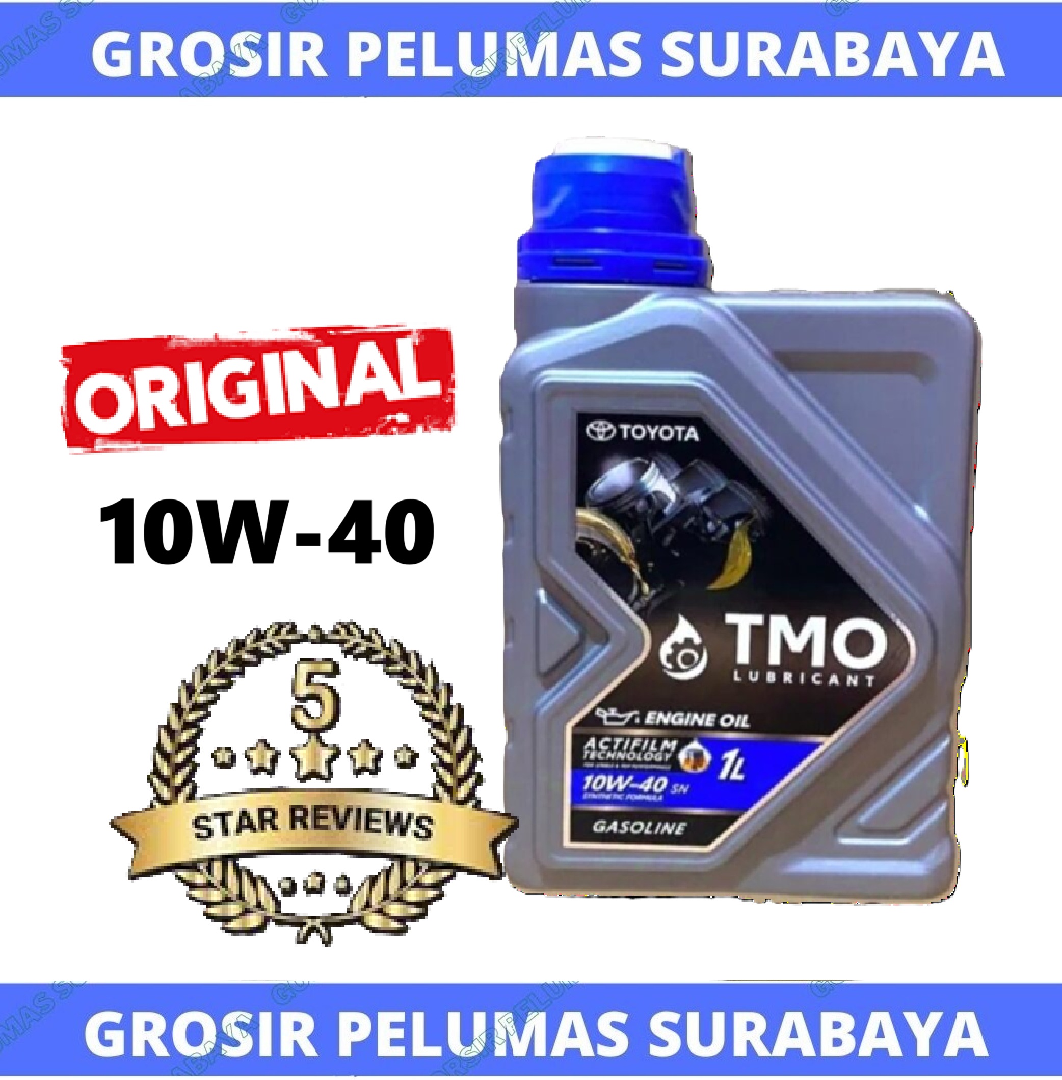 Original Toyota TMO gasoline oil 10W/40 10W-40 bottle 1liter genuine TMO 10W 40 Toyota Gasoline Harga 97,577 rupiah*Gratis Ongkir
