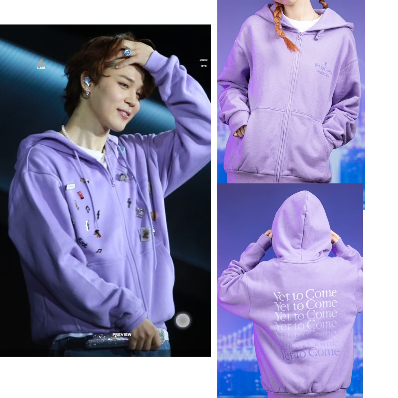 Suga Pakai Hoodie Ungu SHETHISCOMMA Long Sleeve Shirt Size L