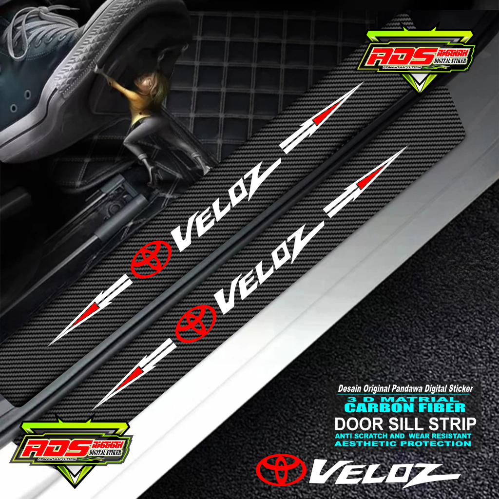 Stiker carbon Mobil Toyota Veloz Karbon 3D Pelindung Pintu Dari Pijakan Kaki Sticker Anti Gores Giá 25,000 Đồng*Miễn phí vận chuyển