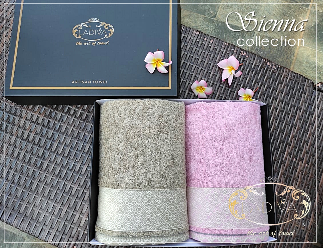 hadiah COUPLE BOXSET - Handuk Premium 100% Natural Cotton SIERA Series Couple + Custom Nama Bordir - Fβ¦