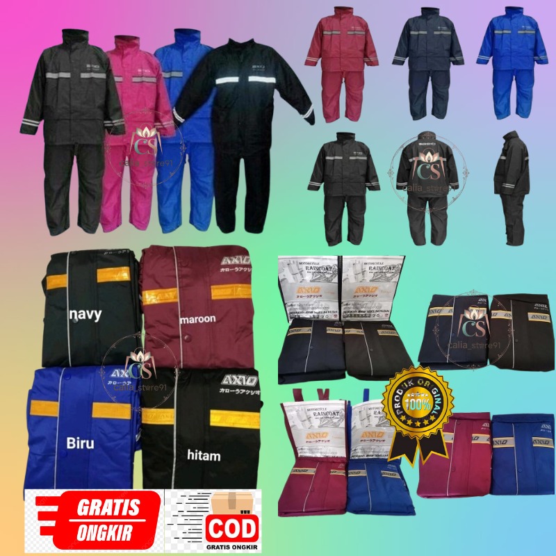 End of Year Promo Original Original Axio 882 Stelan Raincoat 1000% Size M,L,Xl and XXL Harga 138,500 rupiah*Gratis Ongkir