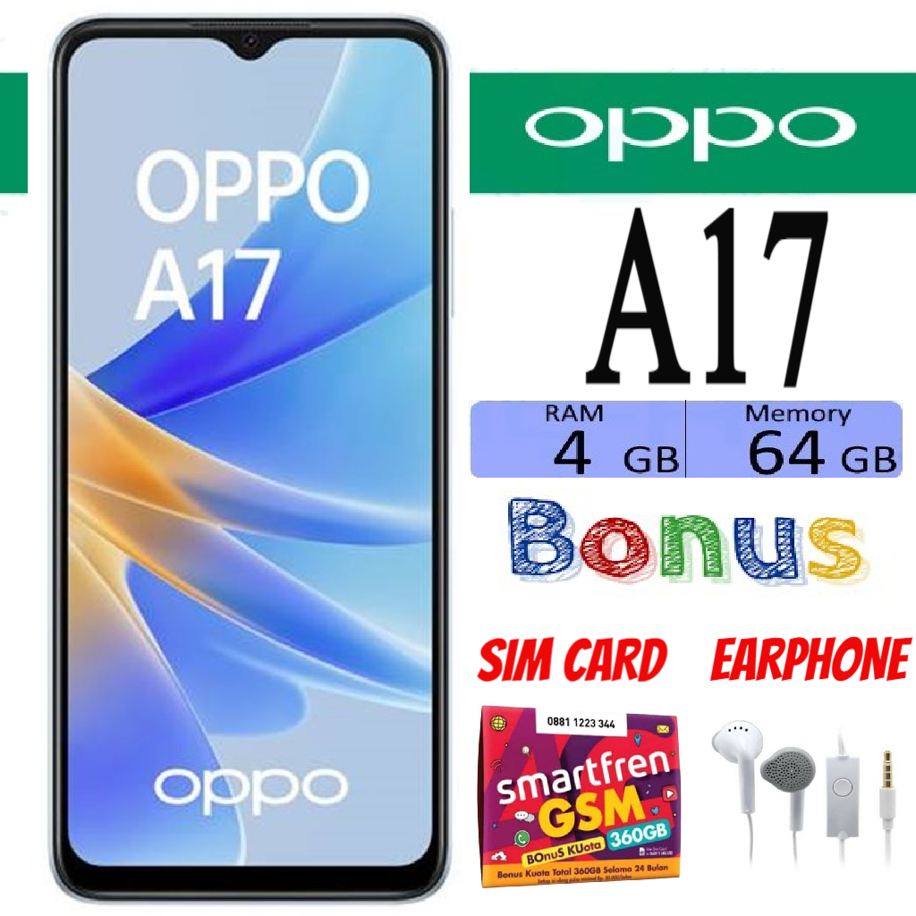 SALE !!! Oppo A17 RAM 4 GB ROM 64 GB & Oppo A17 4/64 GB Ex- Sein Berliancahh Smartphone - Like New Harga  1,200,000 Ringgit*Penghantaran Percuma