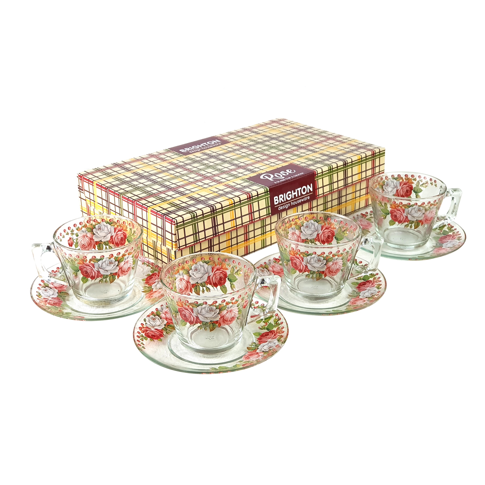 Brighton 4 Set Cangkir Lepek Kopi Teh Cup Saucer Summer Rose GMG0808