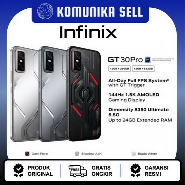 Infinix GT 30 Pro 5G - 12GB/512GB Harga  4,515,000 Ringgit*Penghantaran Percuma