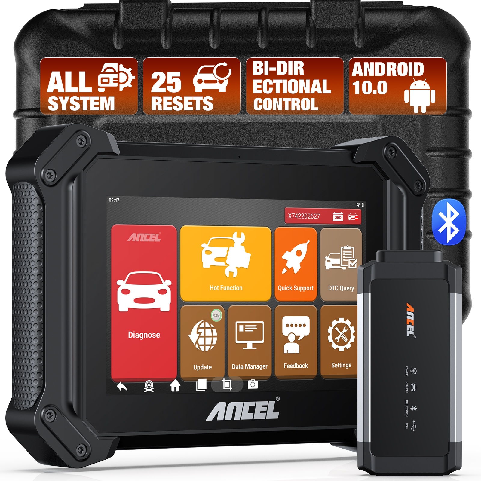 Ancel V6 PRO Immobilizer Tool Key Fob Programming Obd2 Scanner Full System Car Diagnostic Tool Wifi Bluetooth Wireless Scanner Check All Fault Code Readers & Scan Tools Automotive Odb Scanner Injector Coding+Active Tester 25 Ecu Reset Scanner Harga 6,946,000 rupiah*Gratis Ongkir