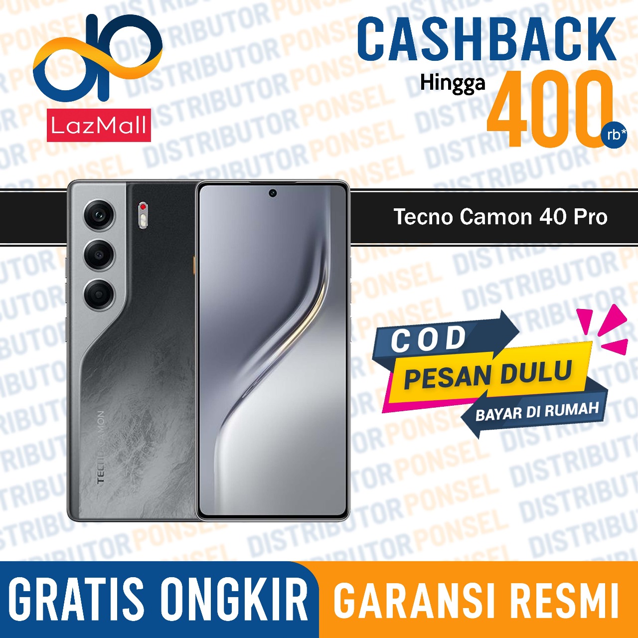 Tecno Camon 40 Pro 5G 8/256GB - Camon 40 8/128GB 8/256GB official warranty 1 year Harga 2,629,000 rupiah*Gratis Ongkir