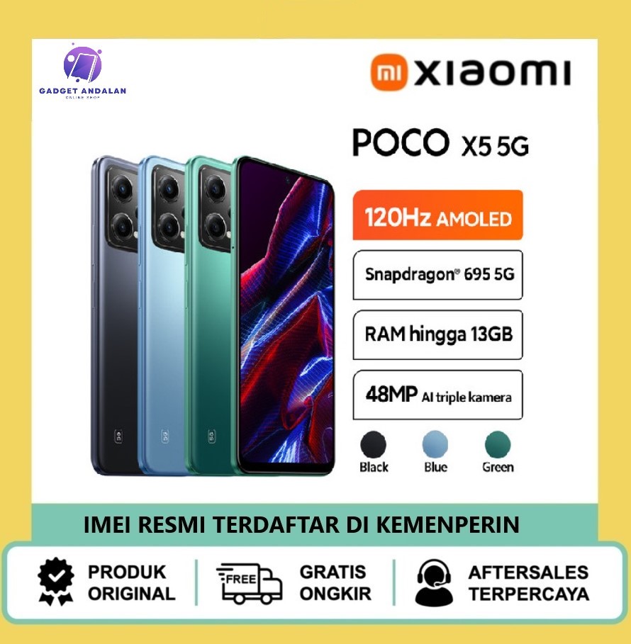 XIAOMI POCO X5 5G 8/256GB - Snapdragon 695 5G Layar 120Hz AMOLED 6,67" Giá 1,945,000 Đồng*Miễn phí vận chuyển