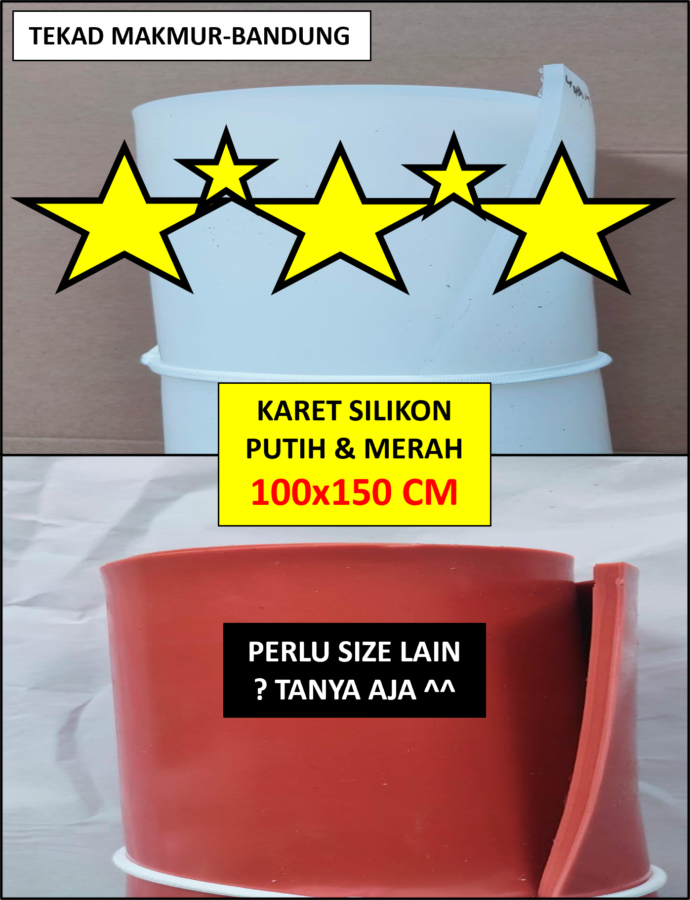Karet Silikon - 100x150 cm - Karet Alas Mesin Press Harga 300,000 rupiah*Gratis Ongkir