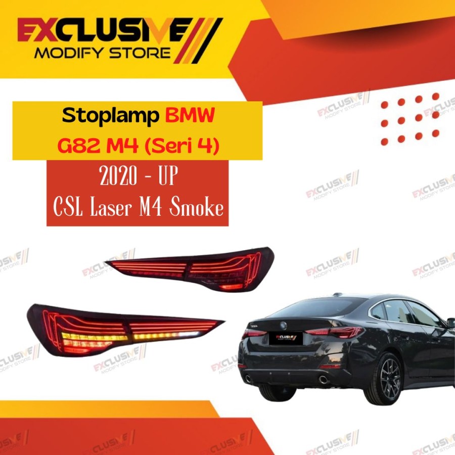 BMW G82 M4 series 4 taillight (2020-up) stoplamp upgrade CSL laser M4 real laser edition smoke Harga 17,000,000 rupiah*Gratis Ongkir