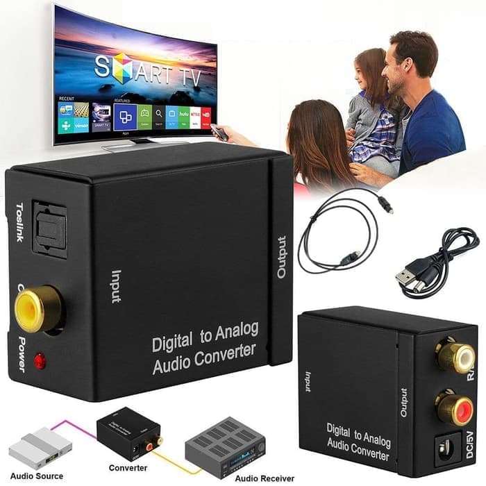 Digital to Analog Audio Converter (Toslink Optical/Coaxial to RCA) untuk LED TV / Bluray Plus Kable Harga 36,300 rupiah*Gratis Ongkir