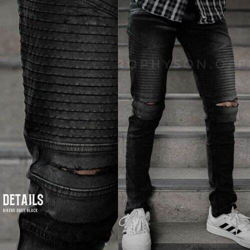 Celana jeans sobek lutut pria ripped 