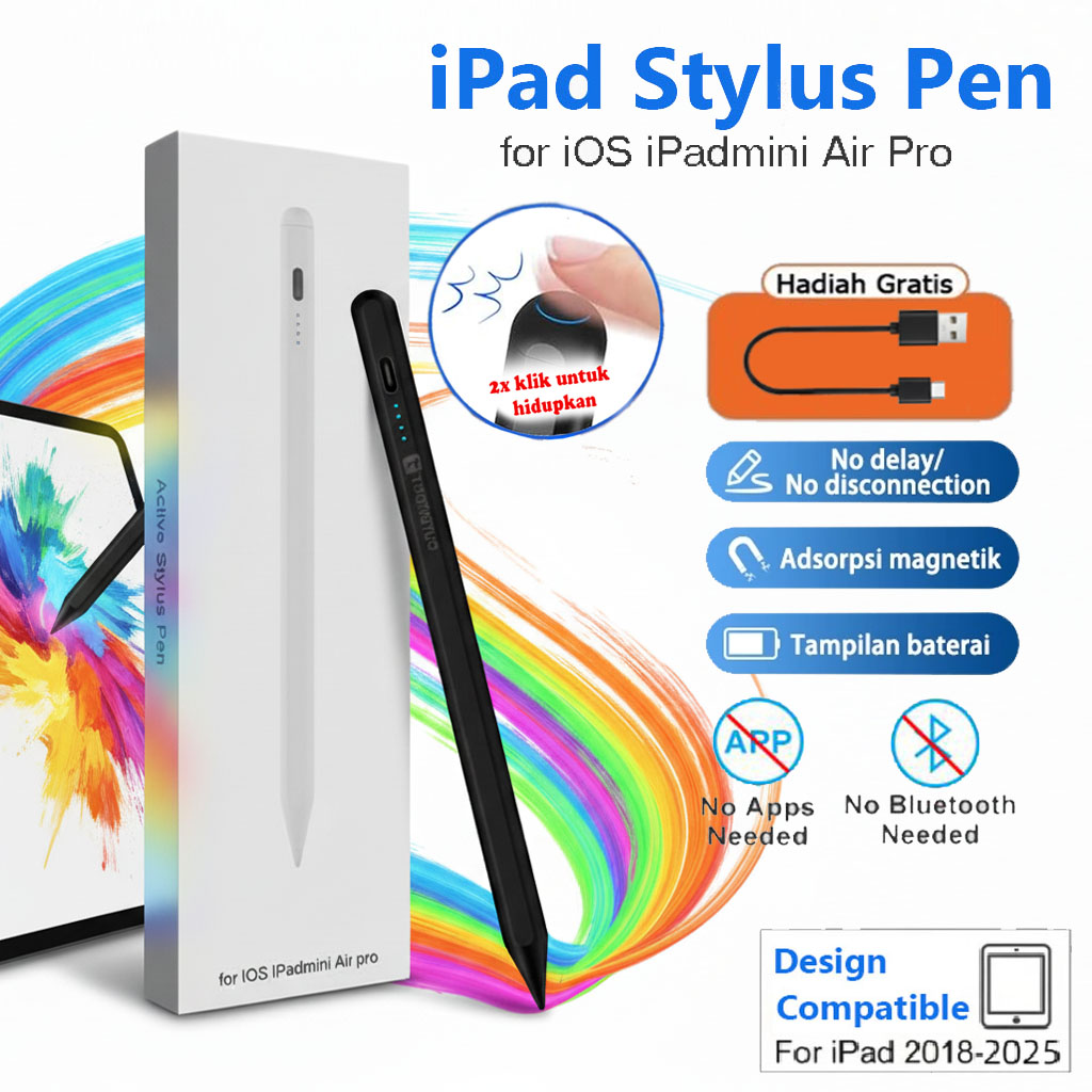 TAQTIQTUQ Stylus Pen Dengan Palm Rejection Apple Stylus untuk iPad - Main Image