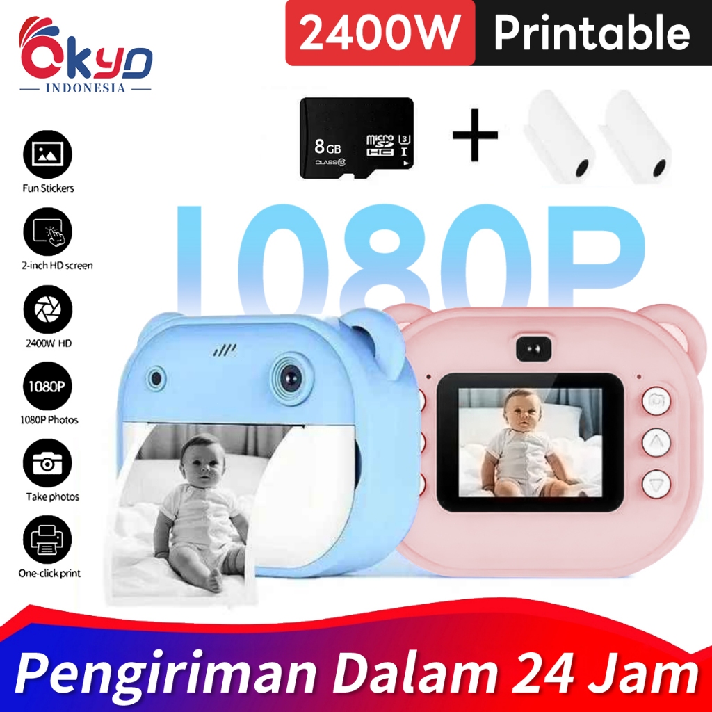 Mini digital kids camera instant print dual/camera 48 MP FHD 2 inch Games & filters/toy camera kids haβ¦