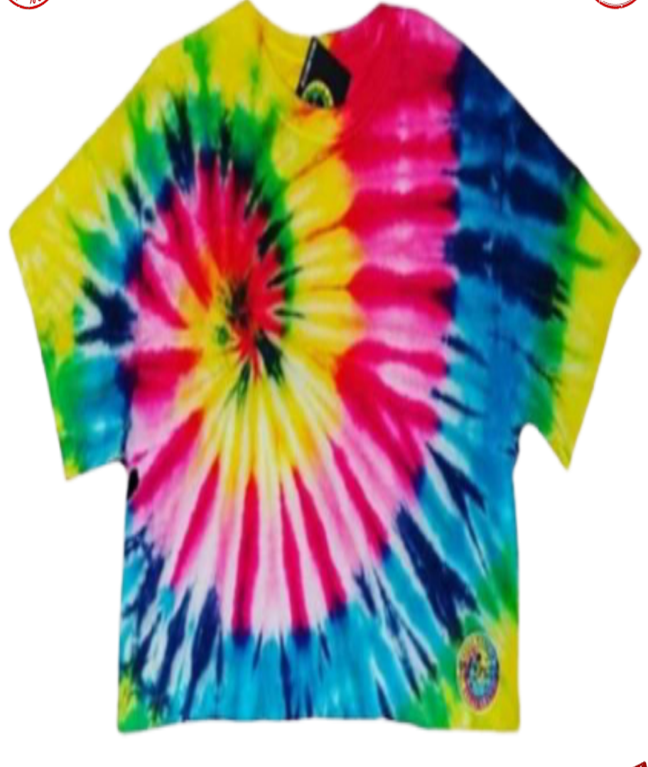 KAOS POLOS KATUN TIE DYE SPIRAL RAINBOW 