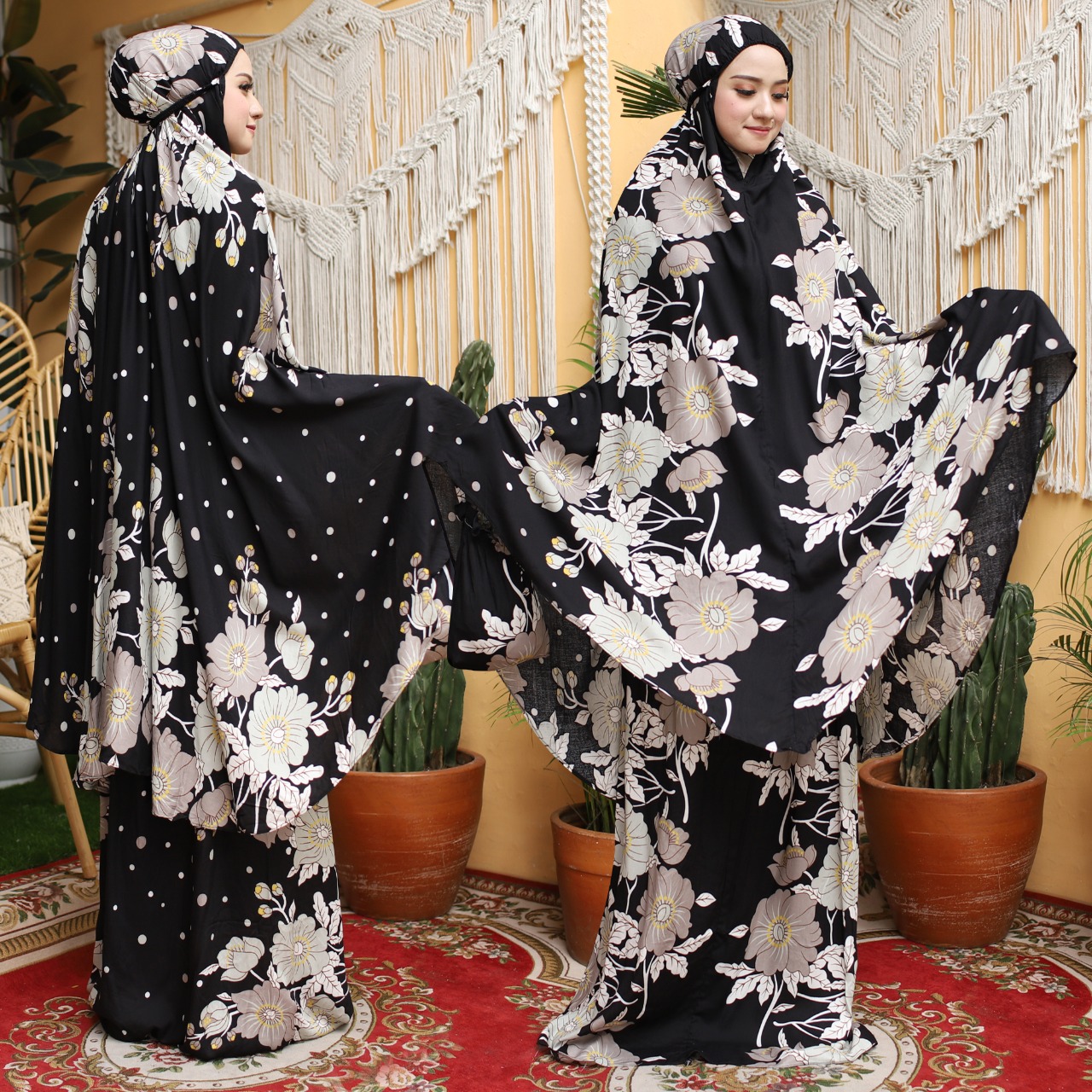 Mukena Rayon Jumbo mukena premium motif bunga mawar
