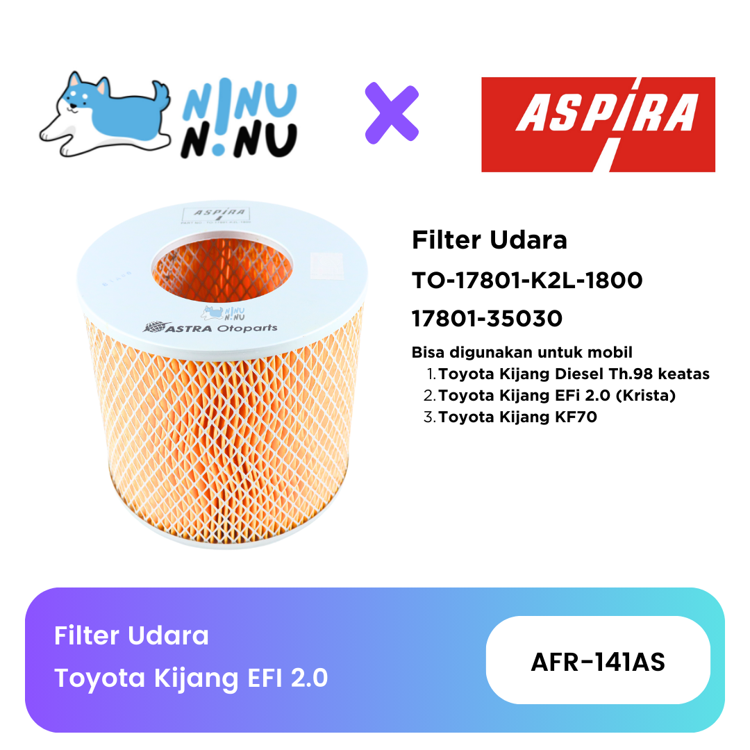 Filter Udara Toyota Kijang Diesel 1998 Up Aspira Harga  48,250 Ringgit*Penghantaran Percuma