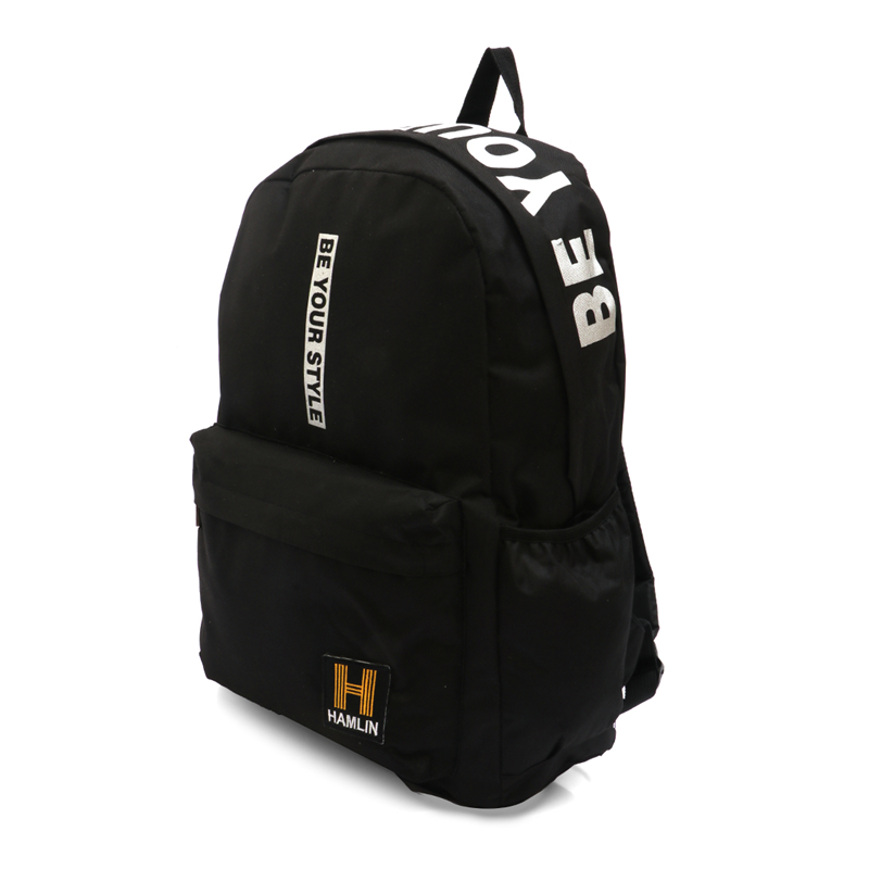 Lazada Indonesia - Hamlin Doomb Backpack Sekolah Unisex Casual Many Slot Large Storage Material Cotton ORIGINAL – Black