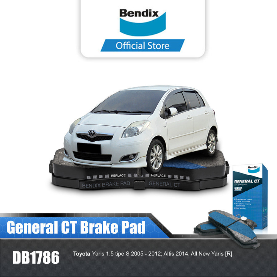 Bendix Toyota Yaris S type 2005-2012 car rear brake pad db1786gct Harga 601,500 rupiah*Gratis Ongkir
