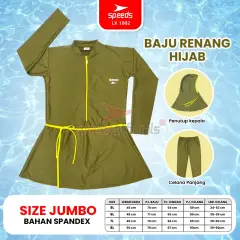 SPEEDS Baju Renang Wanita Muslimah Wear Swimdress Size Jumbo 5L 6L 7L 8L Bahan Spandex Pakaian Renang Wanita 1002