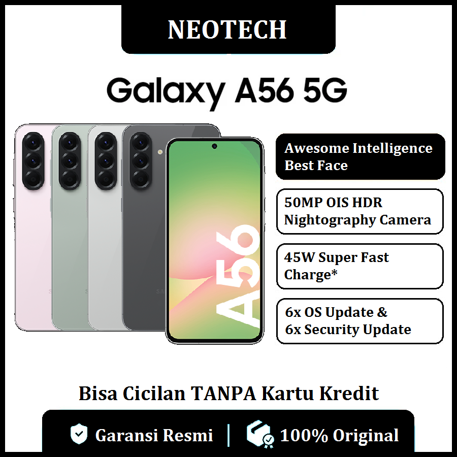 Samsung Galaxy A56 5G (8GB/12GB + 256GB) Bisa Cicilan Tanpa Kartu Kredit - Garansi Resmi 1 Tahun - HP Murah ( Kredivo, Laz Pay Later, Bisa COD, OVO, Original ) Harga  5,398,000 Ringgit*Penghantaran Percuma