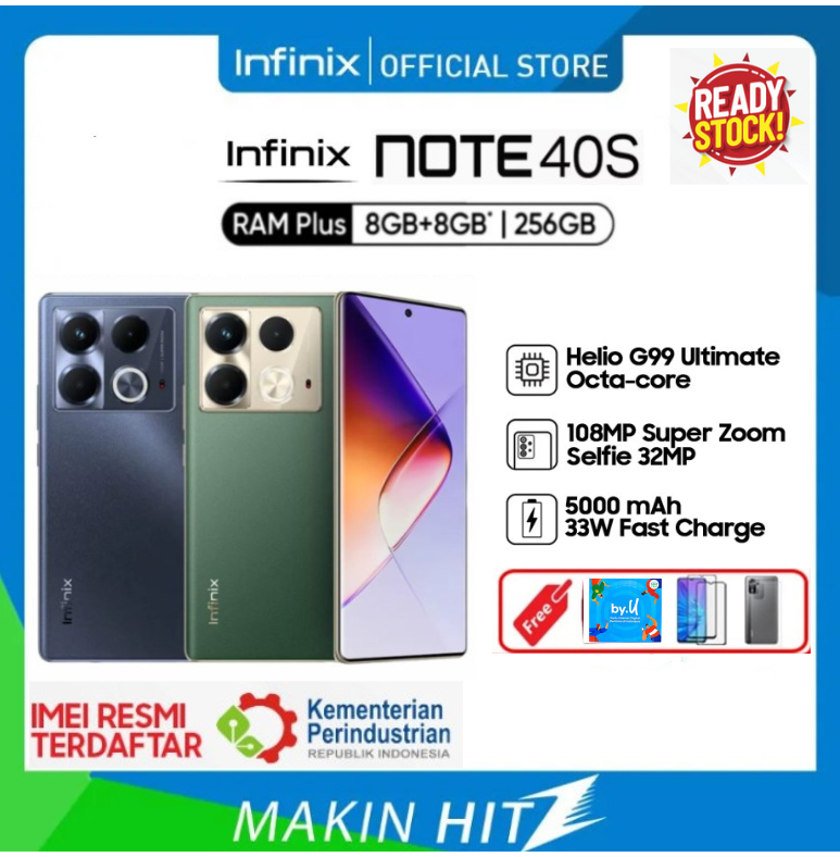 Infinix Note 40S 8+256Gb [+8Gb Extended Ram] Mediatek Helio G99 Ultra - 8/256 Gb , Promotion Harga  2,182,400 Ringgit*Penghantaran Percuma