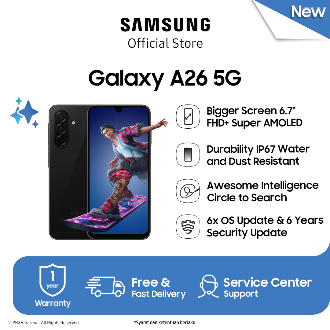Samsung Galaxy A26 5G 8/256GB - Galaxy AI | Smartphone AI | Baterai 5000mAh Harga 3,599,000 rupiah*Gratis Ongkir