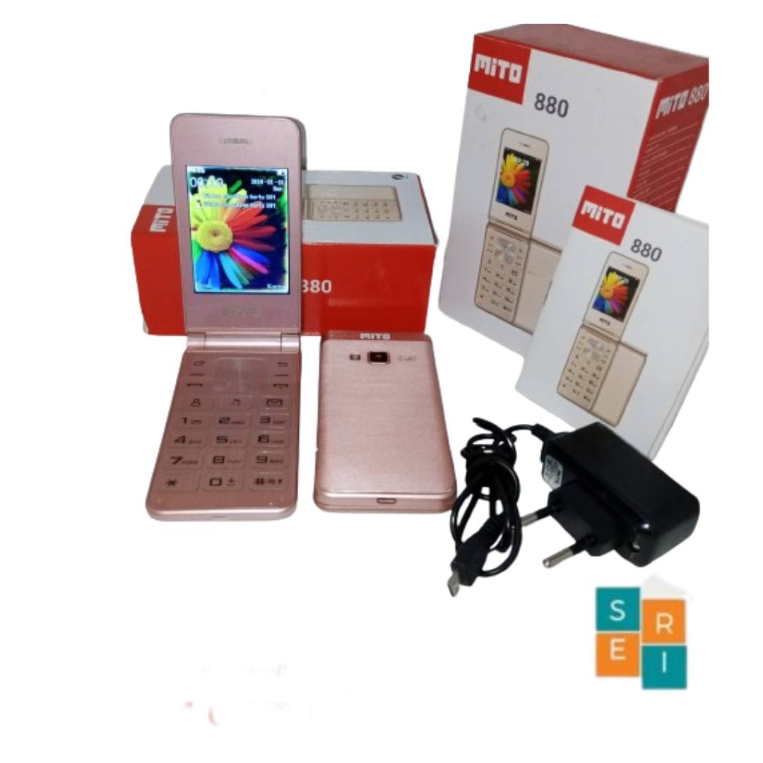 Hp MITO Flip Lipat 880 Handphone Dual SIM Bergaransi + SD Card 4GB/ 8GB Harga 217,500 rupiah*Gratis Ongkir