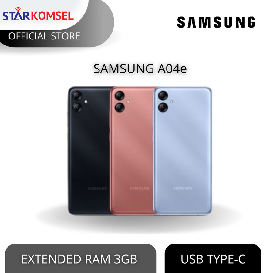 SAMSUNG A04E 3/64 GARANSI RESMI SAMSUNG INDONESIA EXTENDED 3GB Harga 1,299,000 rupiah*Gratis Ongkir