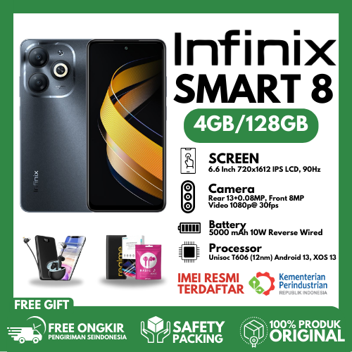 Infinix Smart 8 4/128GB - Up to 8GB RAM - 6.6" Magic Ring Giá 1,000,000 Đồng*Miễn phí vận chuyển