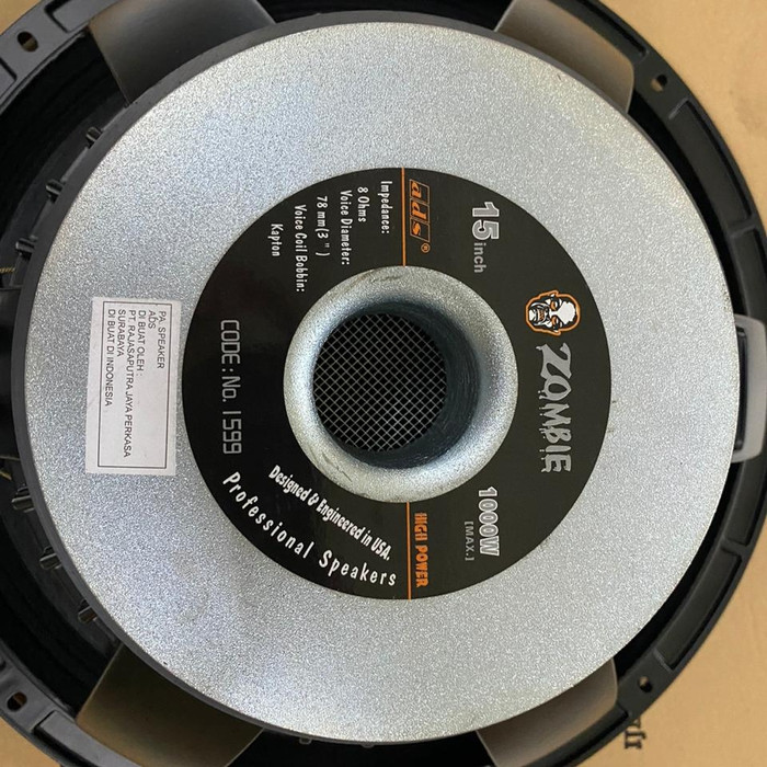 Speaker 15 Inch Ads 1599 Zombie 1000 Watt Coil 3 Inch Original Lazada Indonesia