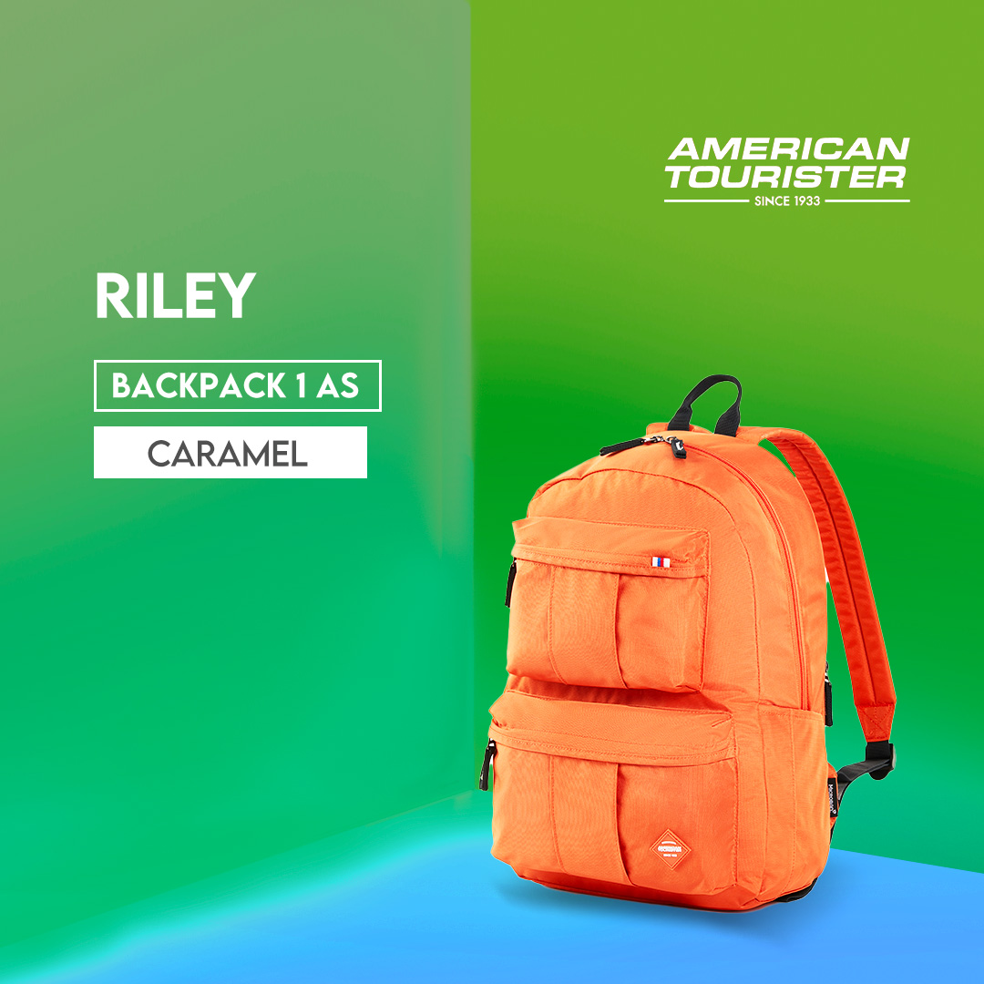 American Tourister Riley Backpack AS Caramel Backpack Untuk