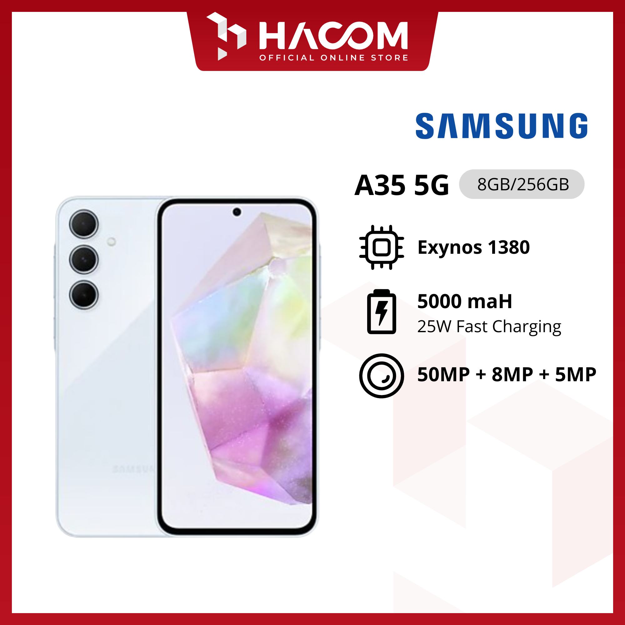 Samsung Galaxy A35 5G 8/256GB Giá 4,999,000 Đồng*Miễn phí vận chuyển