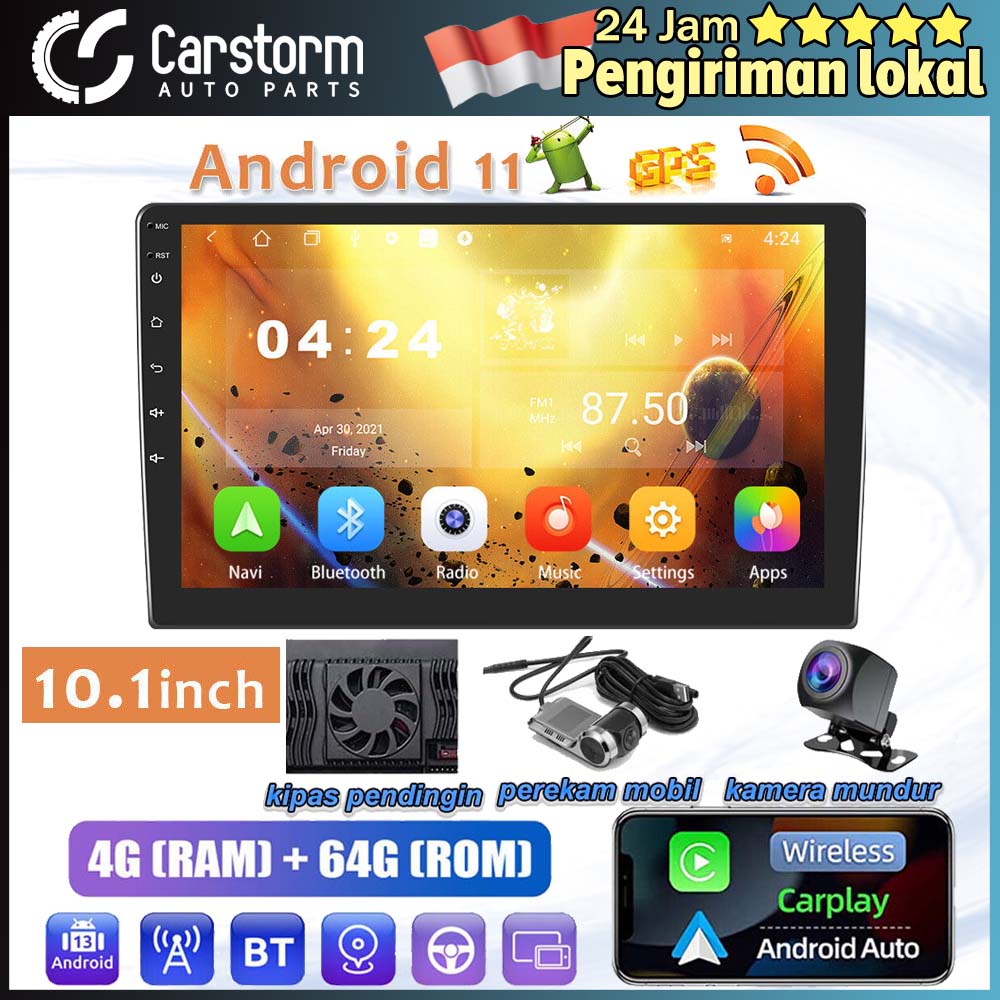 Carstorm 4G + 64G Android 13 head unit 10 inch IPS coating car navigation for Harga 659,000 rupiah*Gratis Ongkir