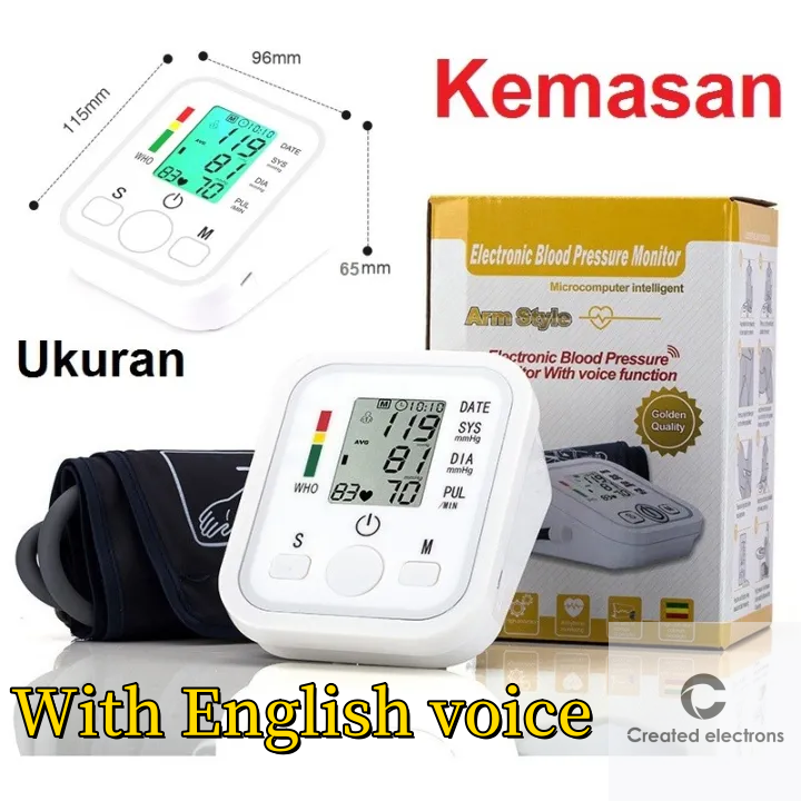 【Ready Stock】 Tensimeter Digital Alat Cek Pengukur Tekanan Tensi Darah Digital Tensimeter Sphygmomanom…