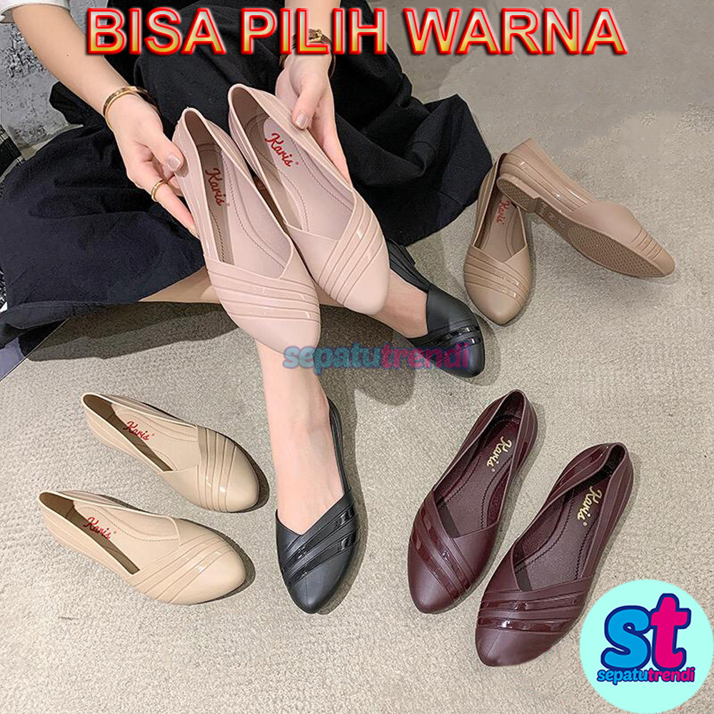 BISA PILIH WARNA Sepatu Wanita Jelly Flat Shoes Import Karis A558 JLSLKR