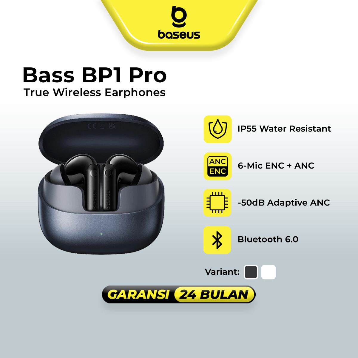 Baseus BP1 Pro TWS ANC Hi-Res True Wireless Earbud Earphone Bluetooth Harga 299,000 rupiah*Gratis Ongkir