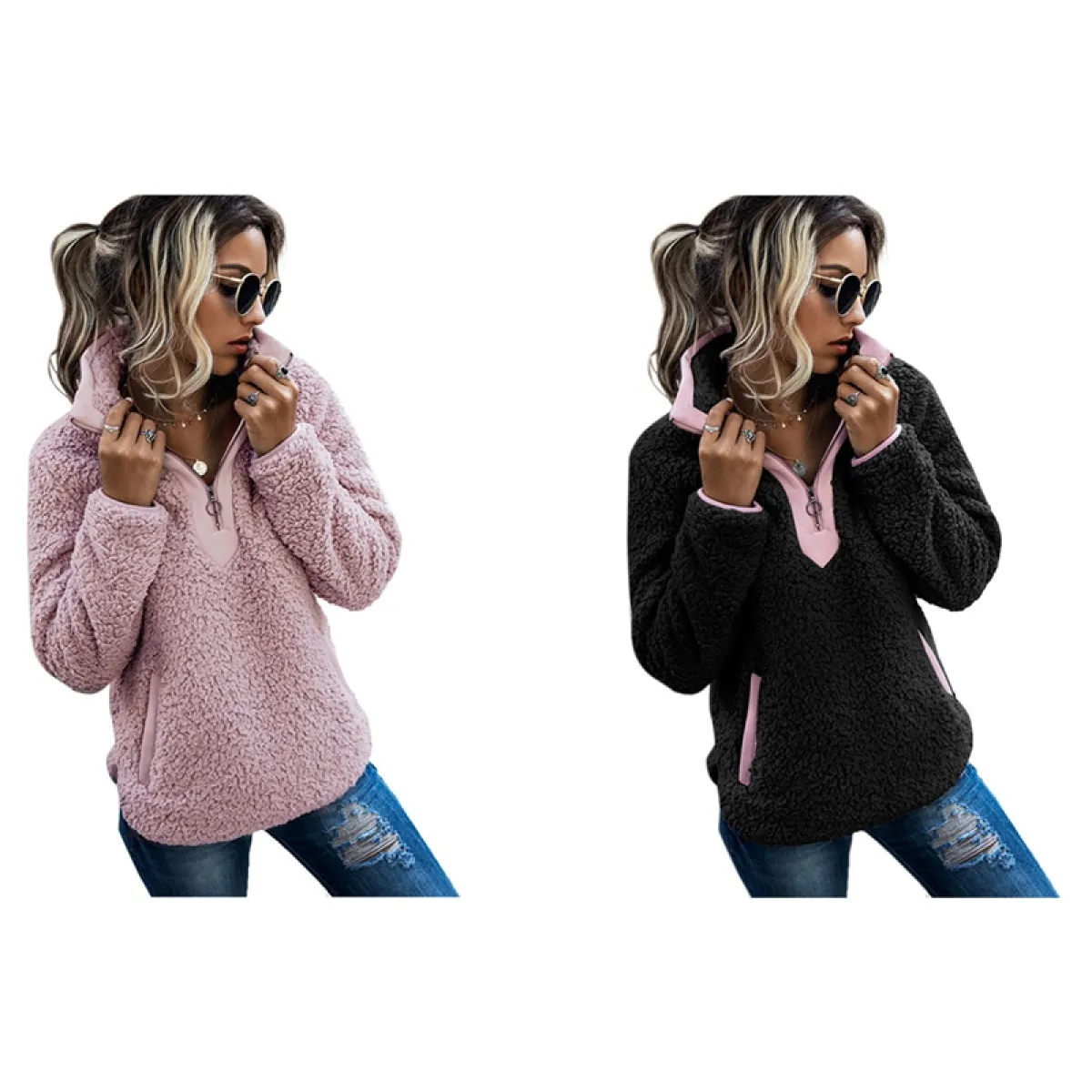 sherpa sweater pink