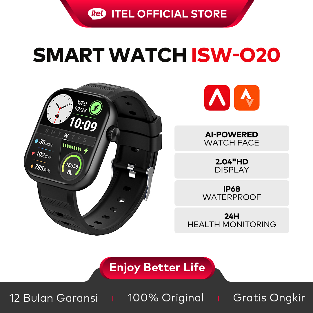 Official Itel smart watch ISW-O20 Ai Watch face | 24-hour health monitor | 2.04 HD screen | BT call |…