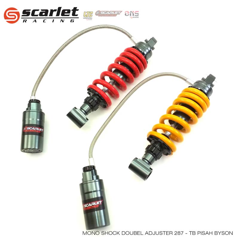 Scarlet Racing - Mono Shock Absorber Skok Shockbreaker double adjuster 287 TP BYSON Harga 1,115,000 rupiah*Gratis Ongkir
