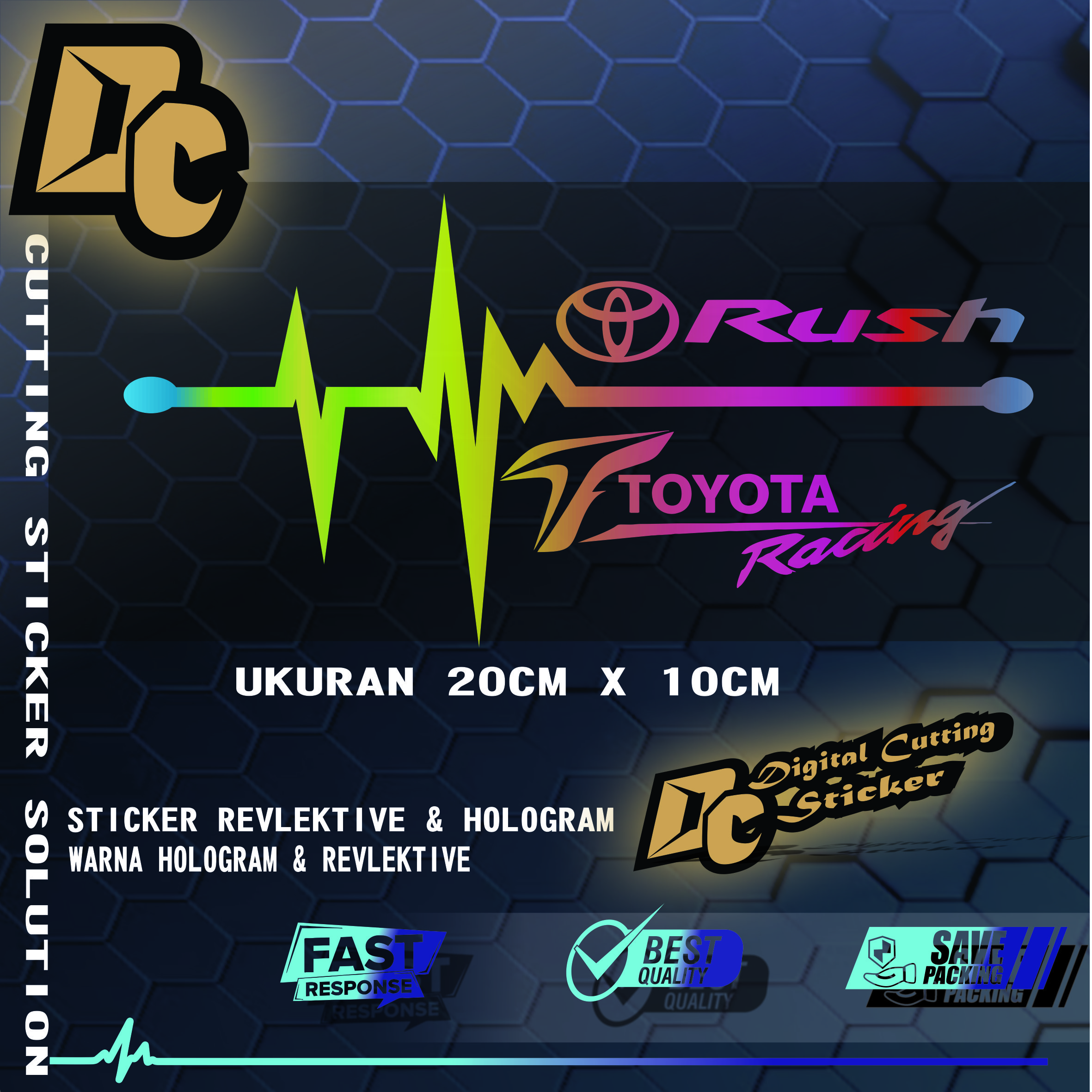 Sticker Logo Toyota Rush Stiker Mobil Variasi Ekg Hologram Dan Reflektive Harga 25,000 rupiah*Gratis Ongkir